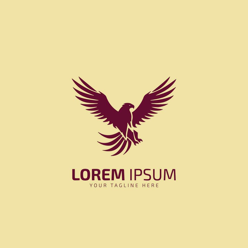 Eagle flying Logo Vector bird design template silhouette isolated on skin background.