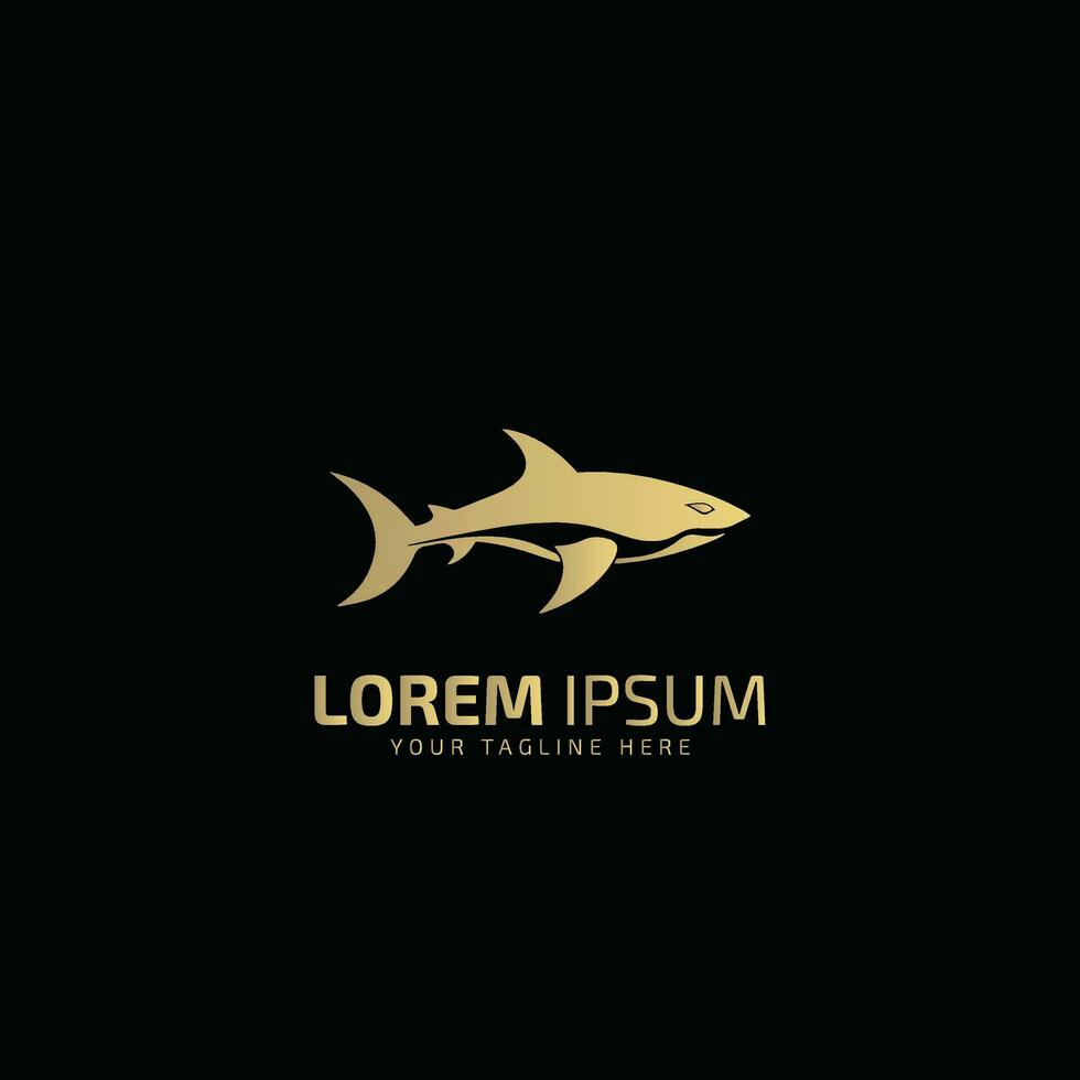 Fresh fish water logo icon vector design silhouette template isolated on black background.