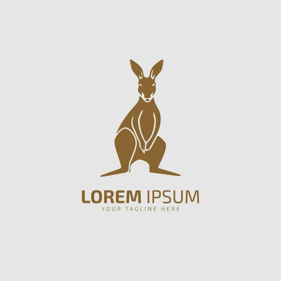 Kangaroo sitting logo icon vector illustration design