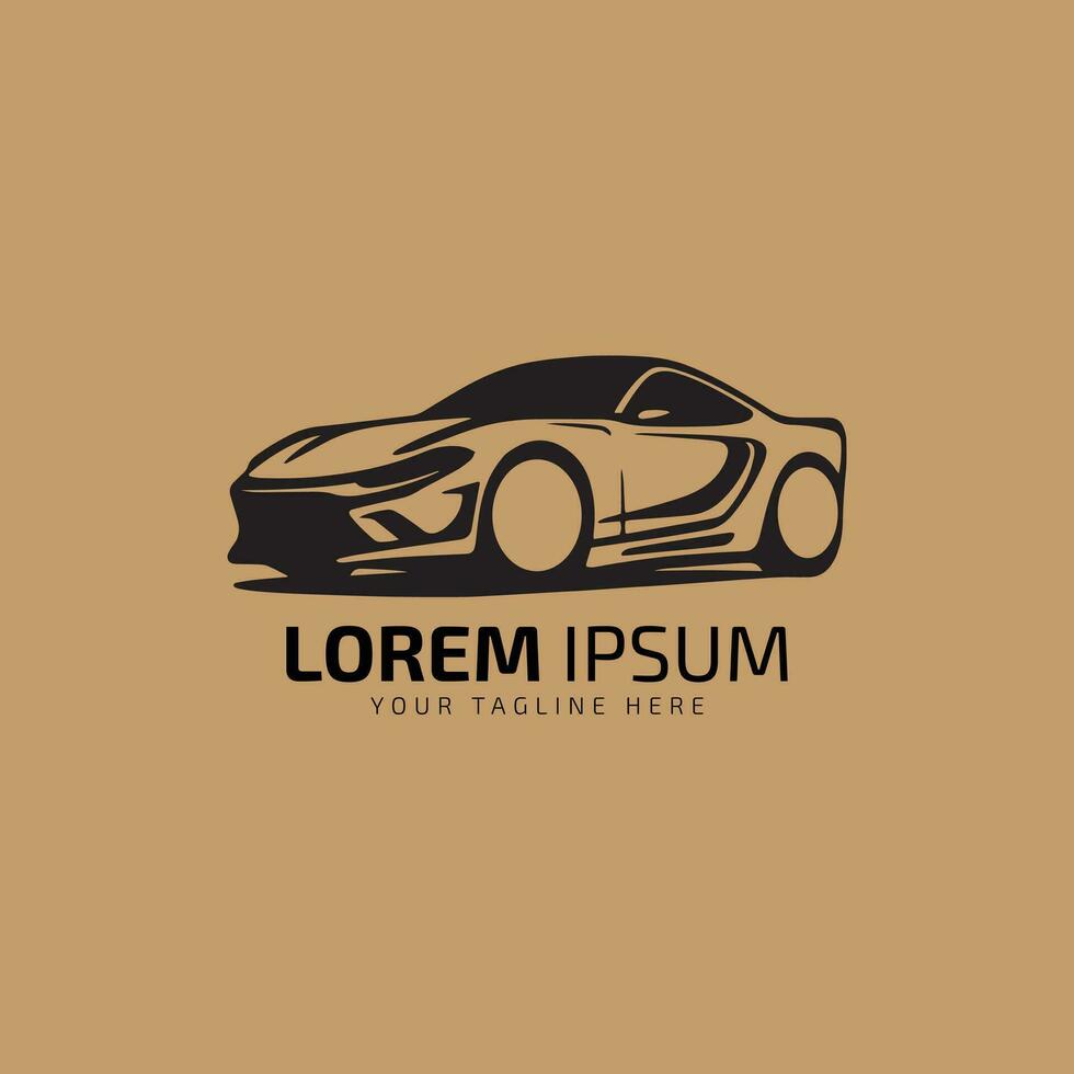 Car standing logo icon vector illustration silhouette symbol isolated on skin background.