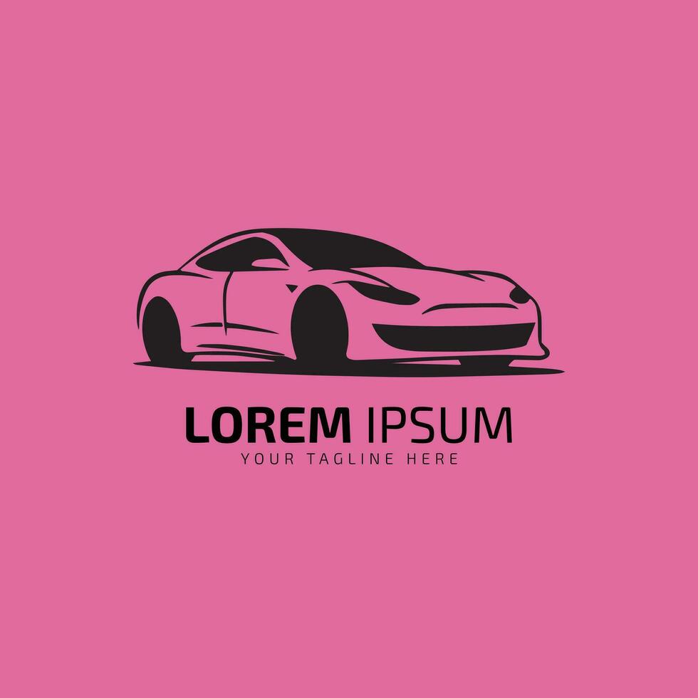 coche en pie logo icono vector silueta símbolo aislado en rosado antecedentes.