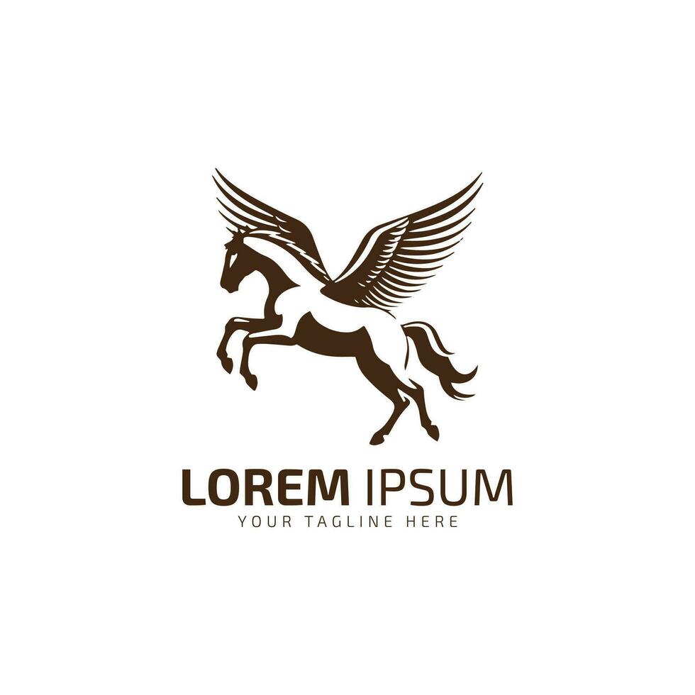 flying horse logo icon vector template pegasus logo icon.