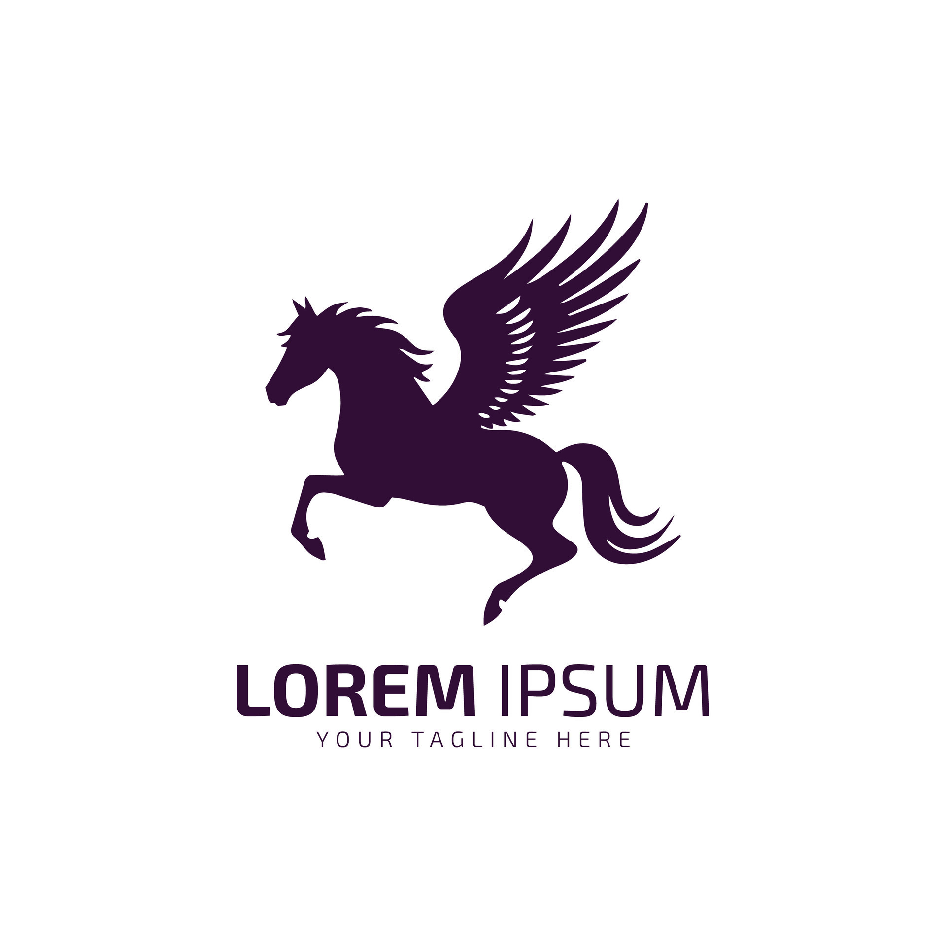 Flying horse logo, flying horse icon, vector illustration colorful