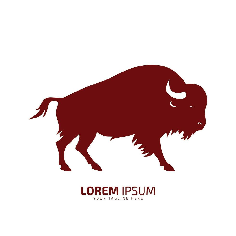 bull logo icon silhouette bison, ox logo symbol style bull vector buffalo logo vector silhouette isolated red bull