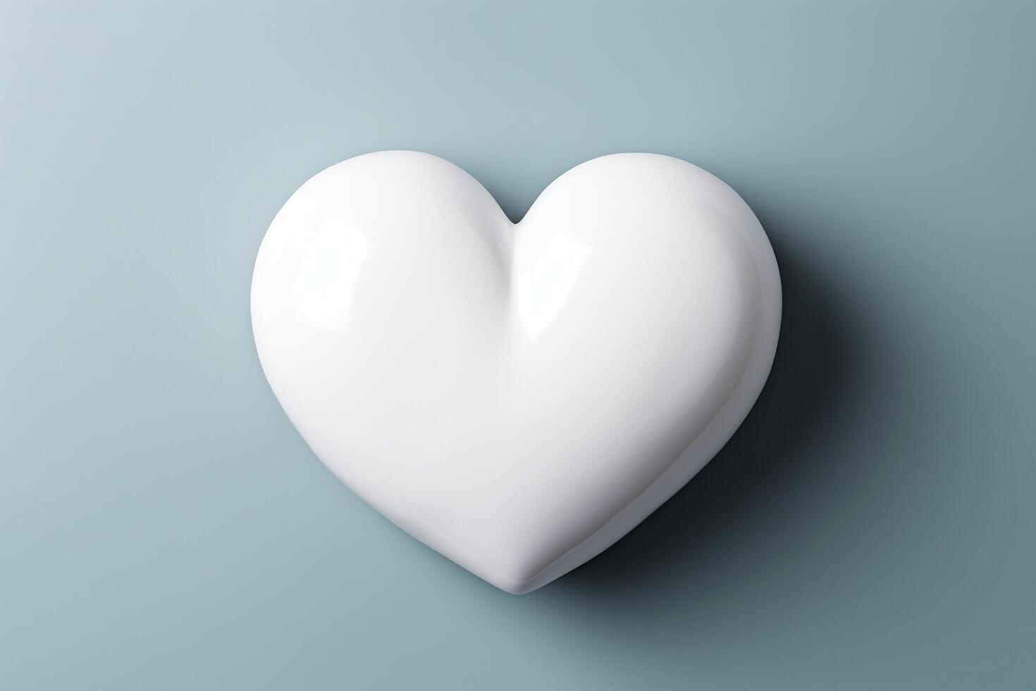 photo of white heart on light background.