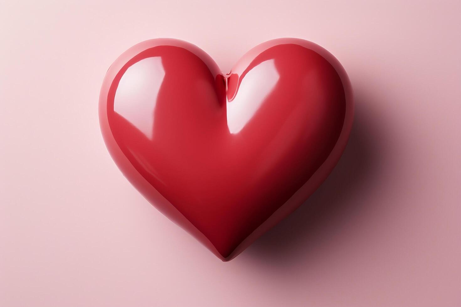 photo of red heart on white and pink background Valentines day concept.