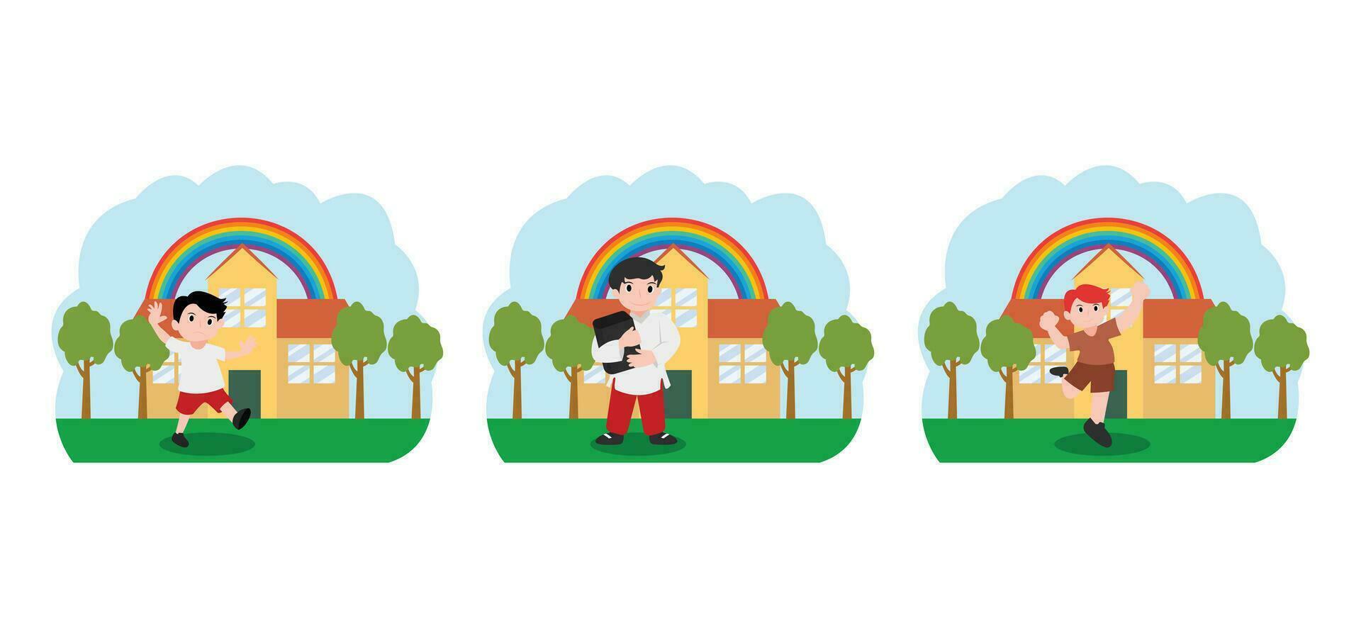Flat Bundle Back to School Design Illustration vector