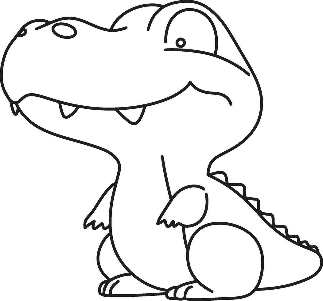 cartoon dinosaur drawing for painting vector