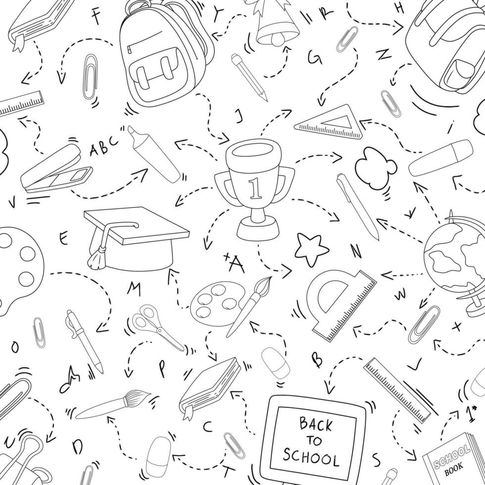 Back to school background, school themed doodle vector