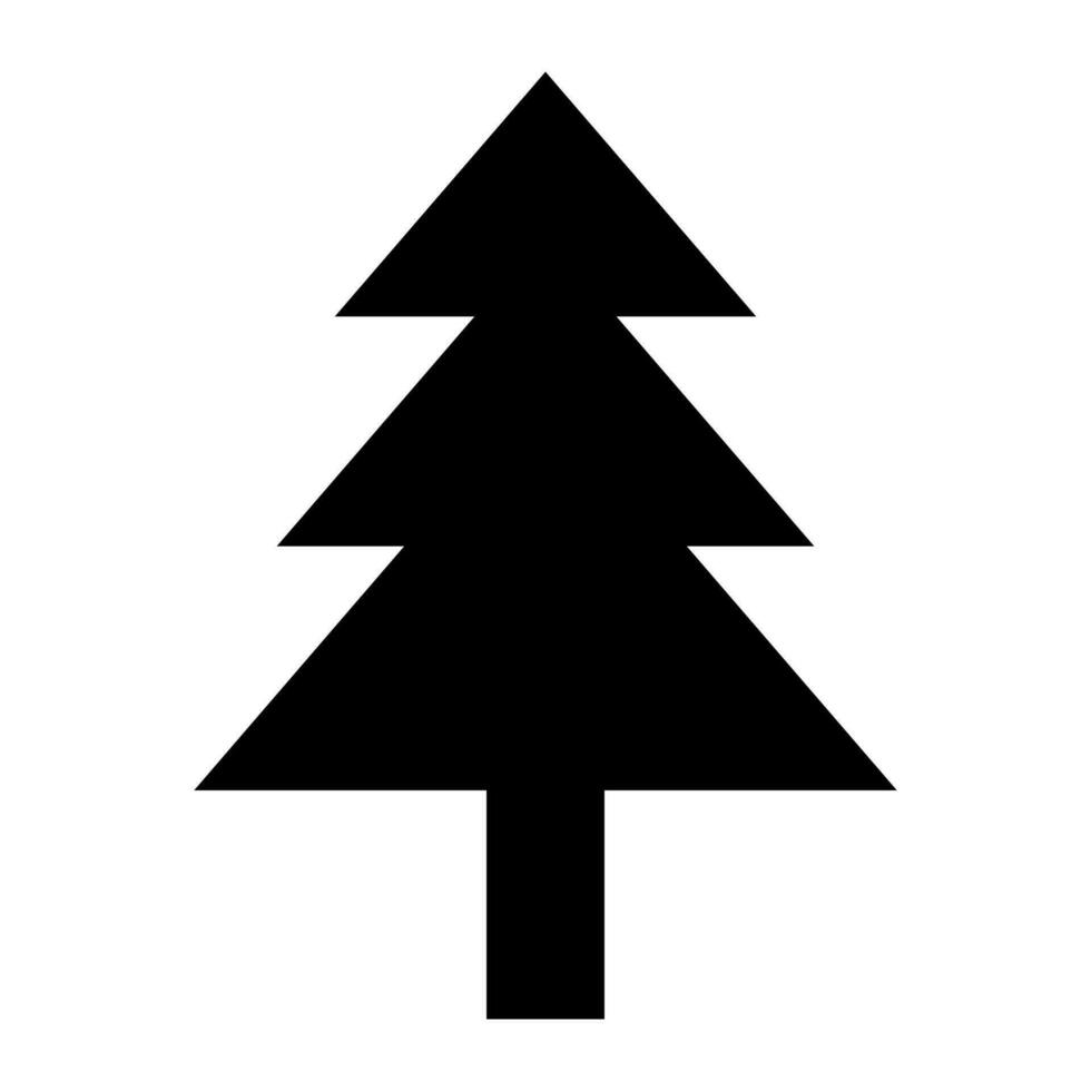 negro silueta de Navidad árbol. abeto árbol negro icono aislado en blanco antecedentes. vector