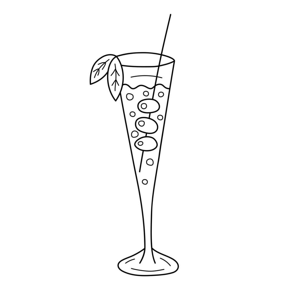 Doodle cocktail isolated on white background. Hand drawn vector illustration
