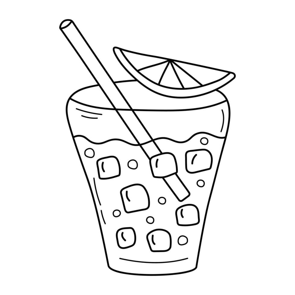 Doodle cocktail isolated on white background. Hand drawn vector illustration