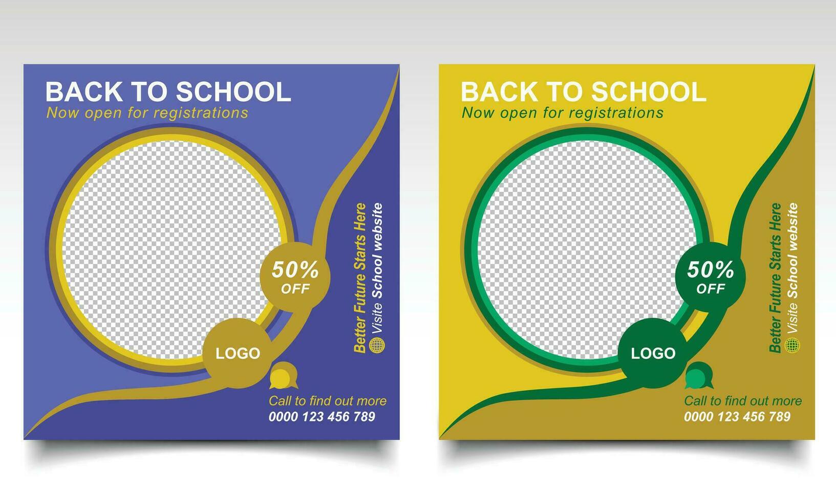 School banner design. School admission poster or left let. vector