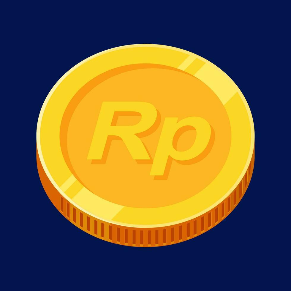 Rupiah Gold Coin IDR Indonesian Money Vector