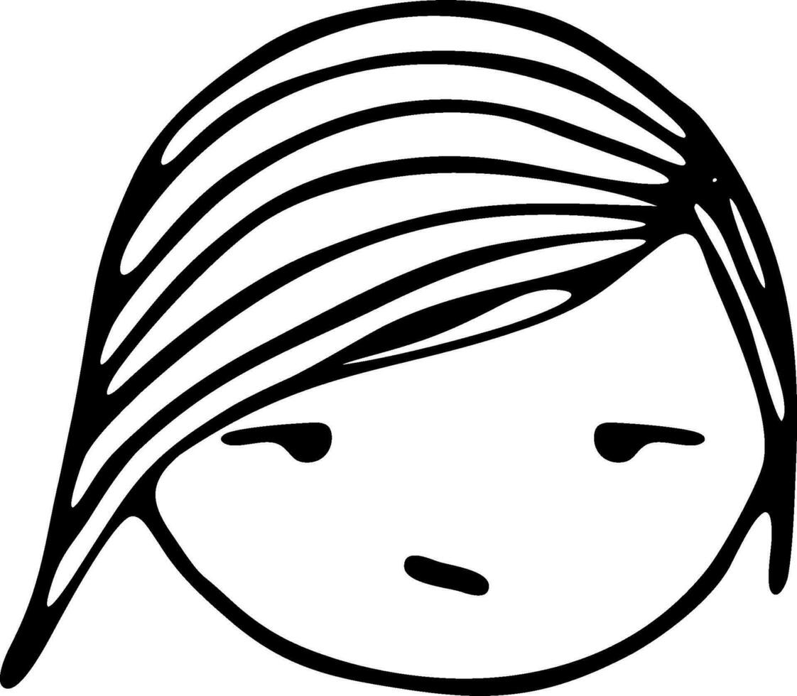 Girl Face with Straight Hair vector