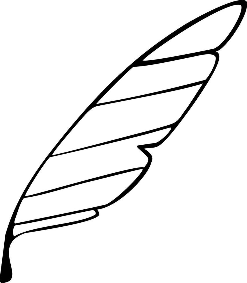 Feather like a tattoo or pen vector