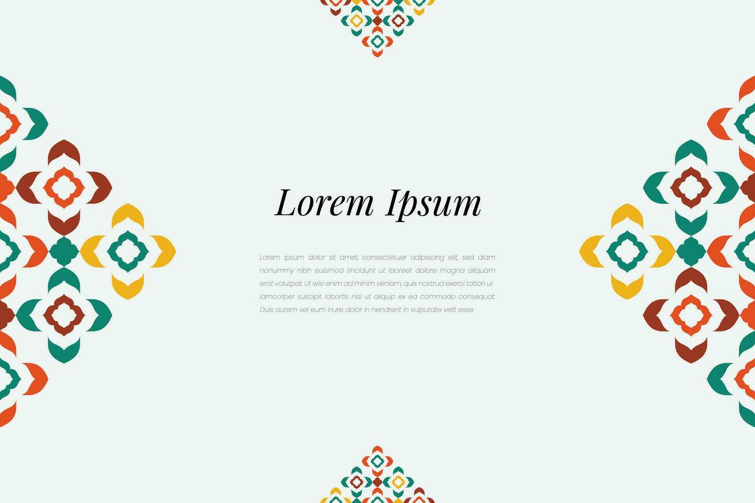 Islamic Decorative background in Arabic colorful. Simple geometric mosaic with colorful Islamic ornamental details. vector