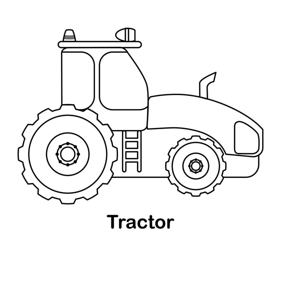 construcción vehículos colorante página vector