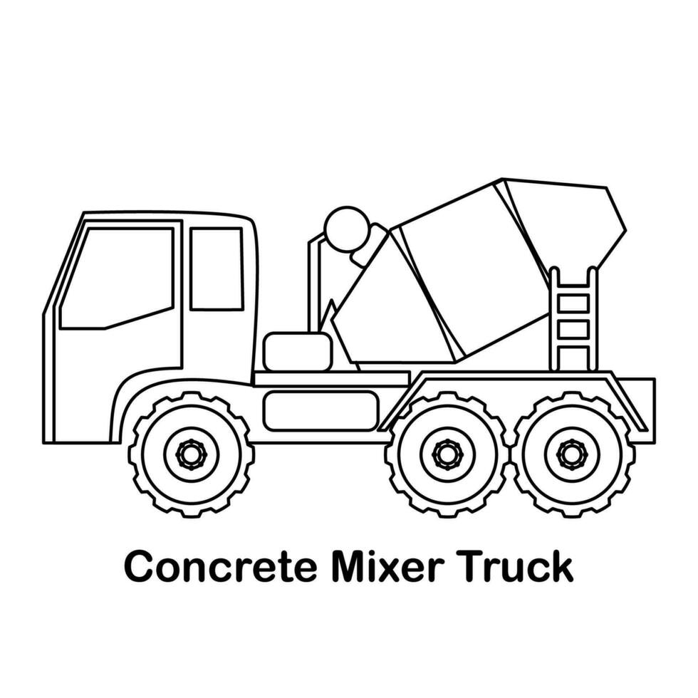 Construction vehicles coloring page vector