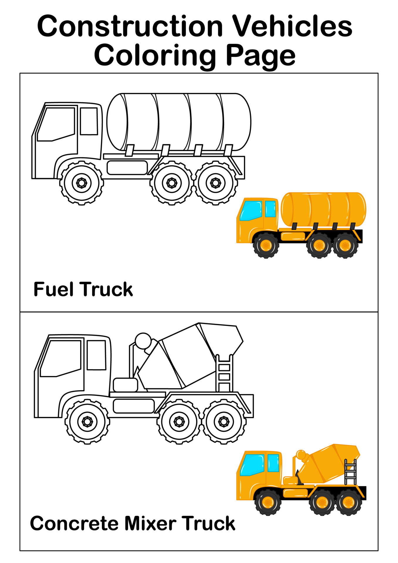 Coloring Pages Construction Vehicles