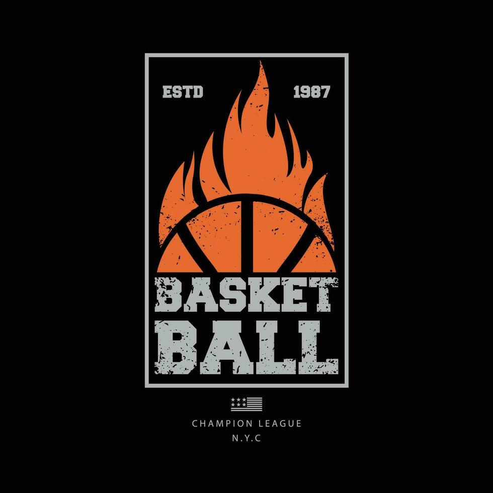 Basketball illustration typography. perfect for t shirt design vector