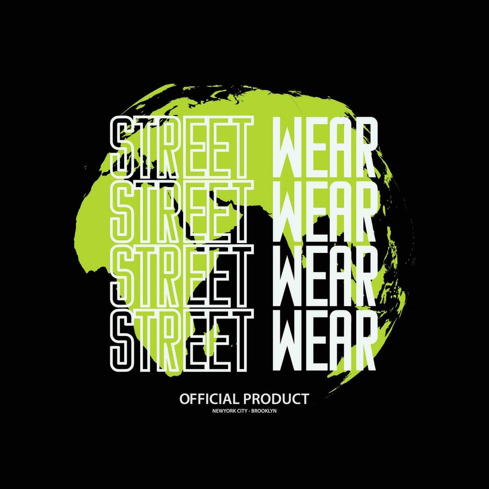 Street wear t-shirt and apparel design vector