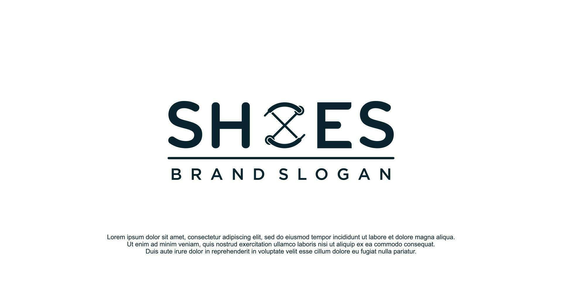 Shoes logo design with creative style idea vector illustration