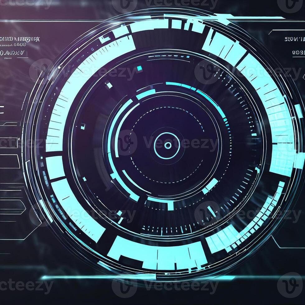 Premium Abstract Conceptual HUD and circuit board space futuristic technology ui interface hologram for business and education. photo