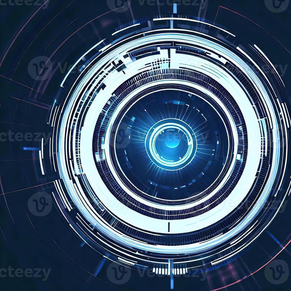 Premium Abstract Conceptual HUD and circuit board space futuristic technology ui interface hologram for business and education. photo