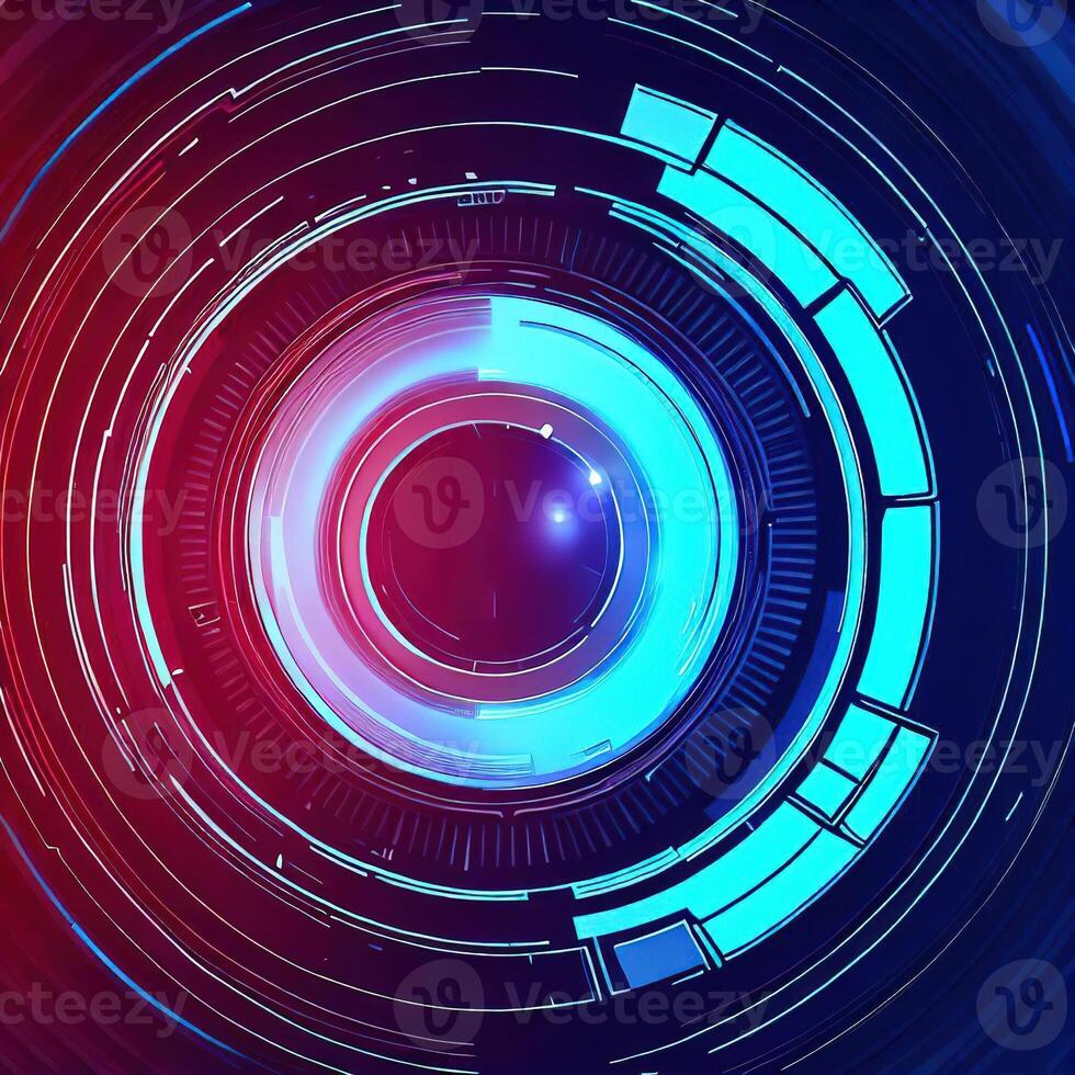 Premium Abstract Conceptual HUD and circuit board space futuristic technology ui interface hologram for business and education. photo