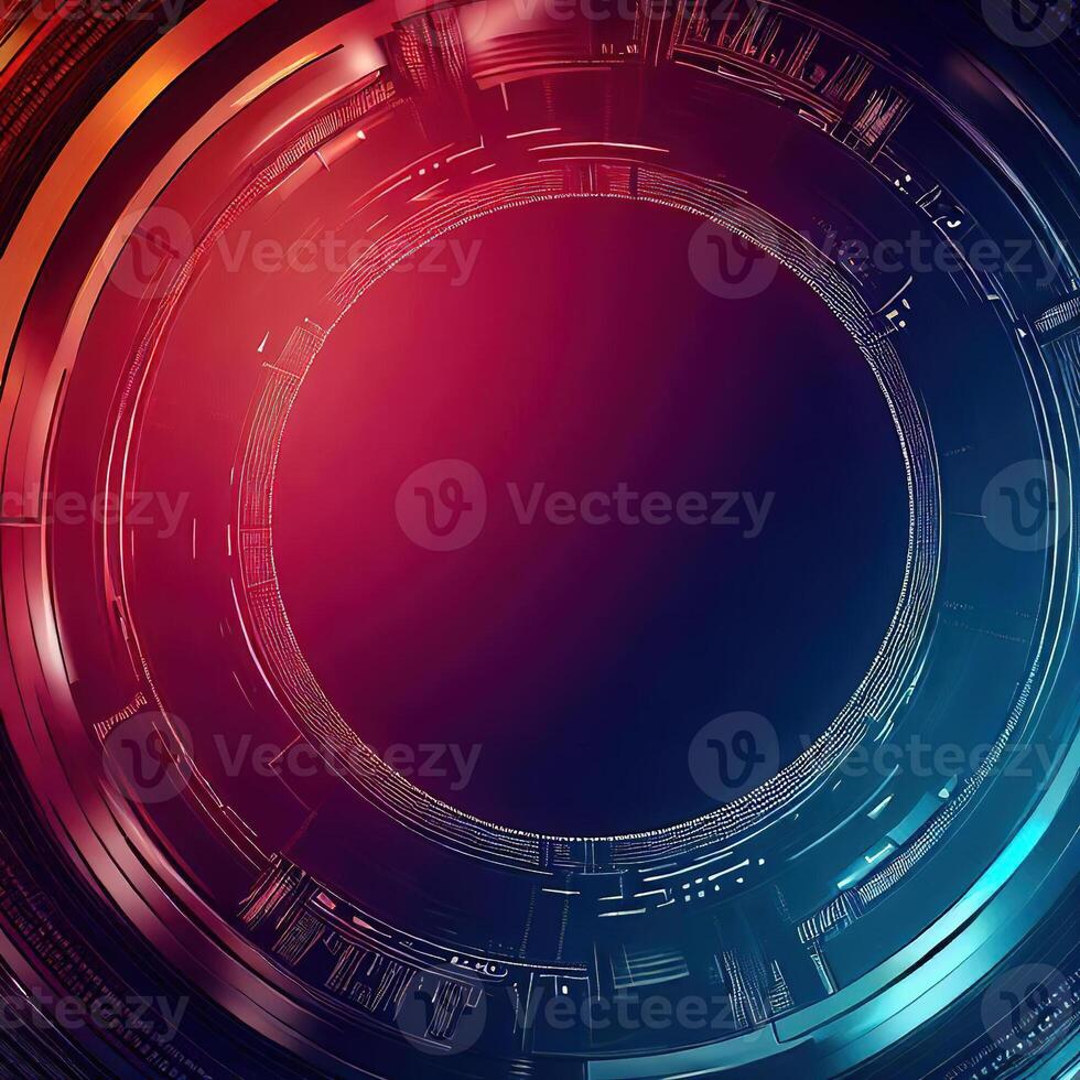 Premium Abstract Conceptual HUD and circuit board space futuristic technology ui interface hologram for business and education. photo