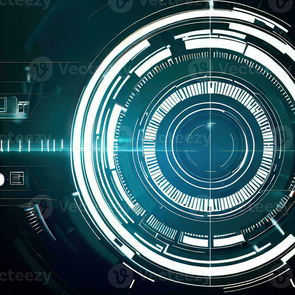 Premium Abstract Conceptual HUD and circuit board space futuristic technology ui interface hologram for business and education.AI generated photo