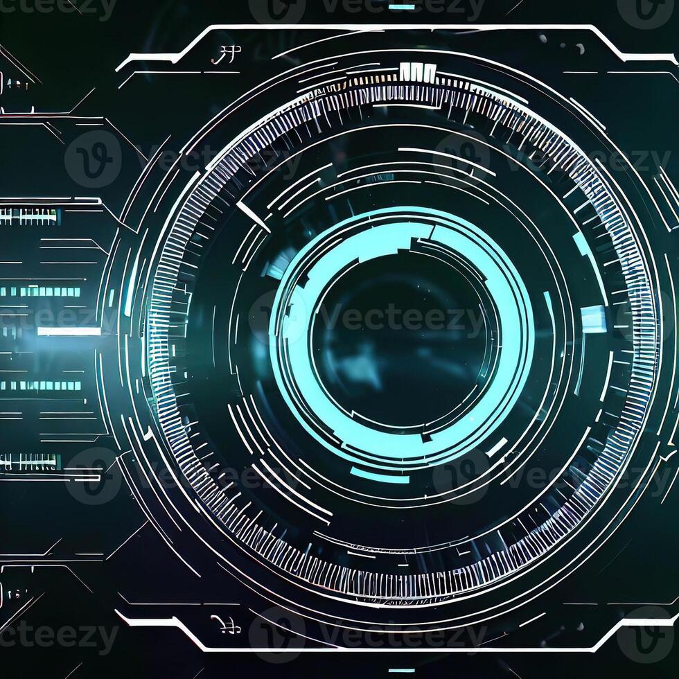 Premium Abstract Conceptual HUD and circuit board space futuristic technology ui interface hologram for business and education.AI generated photo