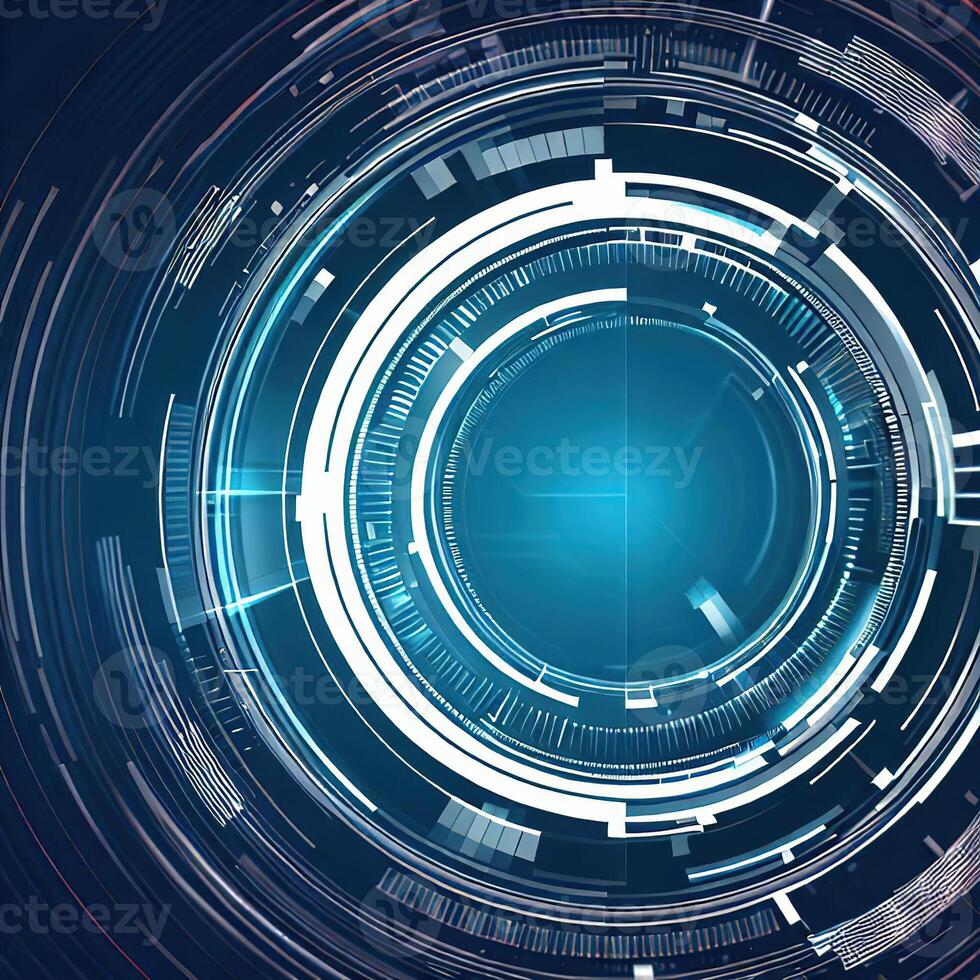 Premium Abstract Conceptual HUD and circuit board space futuristic technology ui interface hologram for business and education. photo