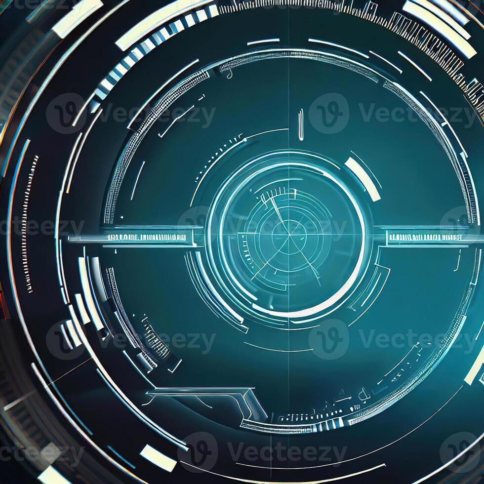 Premium Abstract Conceptual HUD and circuit board space futuristic technology ui interface hologram for business and education. photo