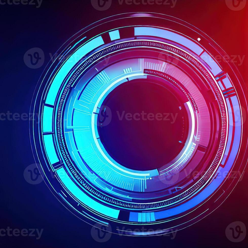 Premium Abstract Conceptual HUD and circuit board space futuristic technology ui interface hologram for business and education. photo
