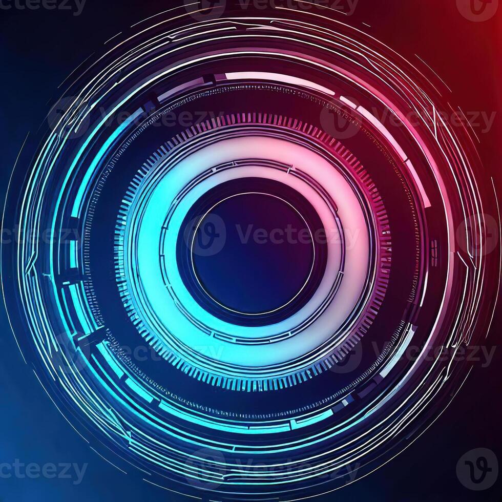 Premium Abstract Conceptual HUD and circuit board space futuristic technology ui interface hologram for business and education. photo