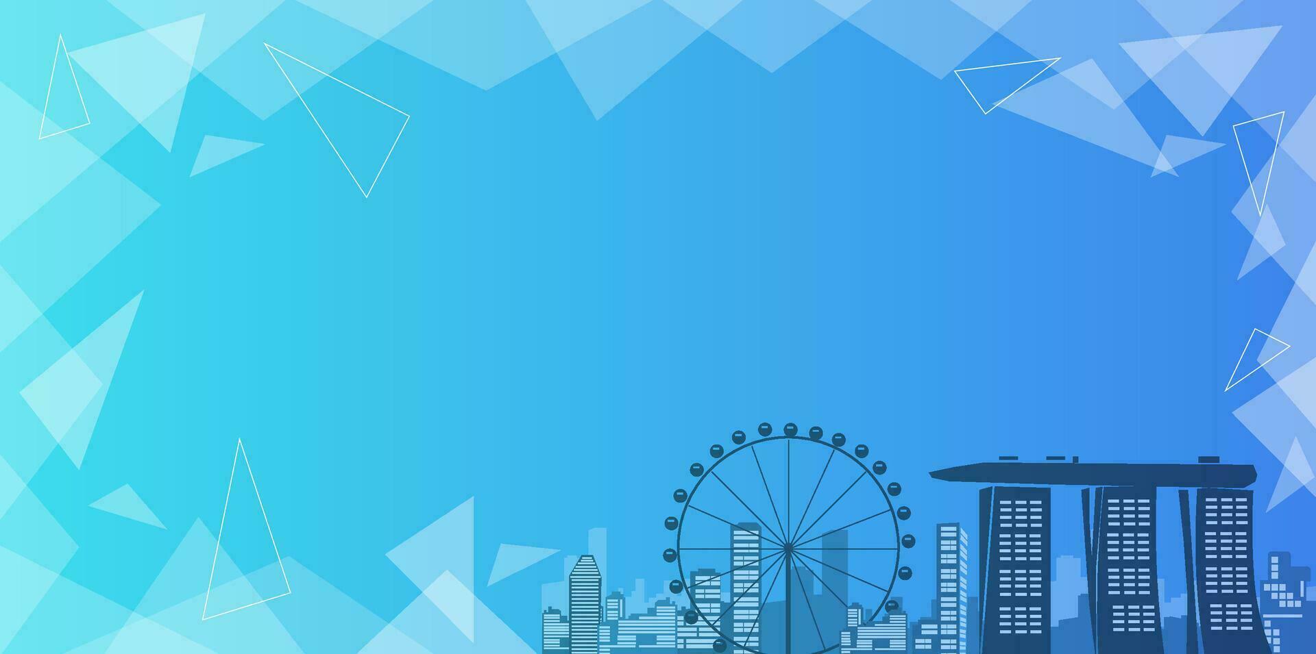 Singapore Smart cityscape. Intelligent building automation night futuristic business concept. Web online blue color future technology. Urban banner sky silhouette background .vector illustration vector