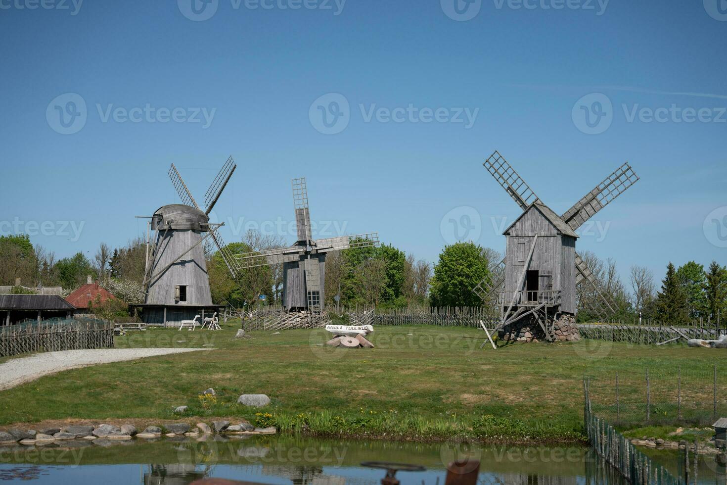 Old windmills on the island of Saaremaa in Estonia photo