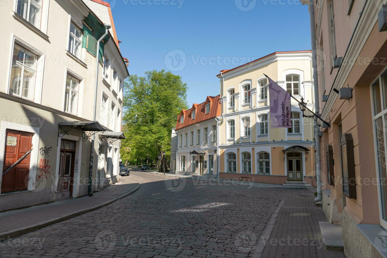 Beautiful buildings in old town of Tallinn photo
