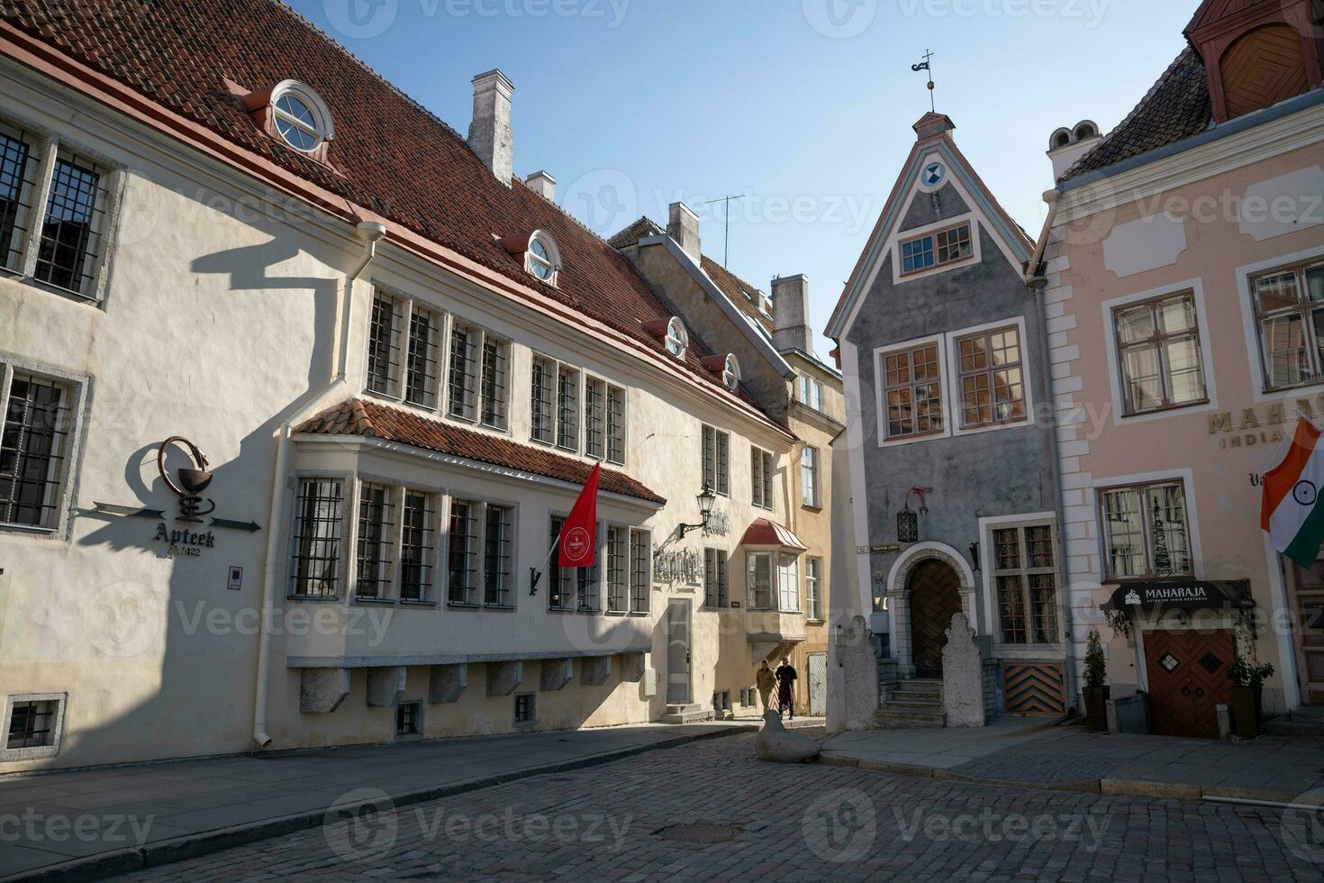 Beautiful buildings at town hall square in Tallinn photo