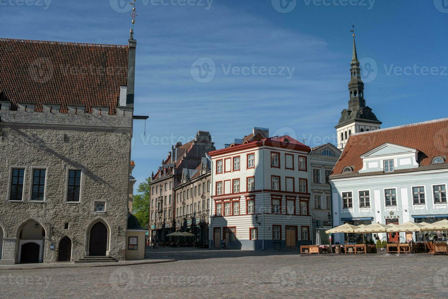 Beautiful buildings at town hall square in Tallinn photo