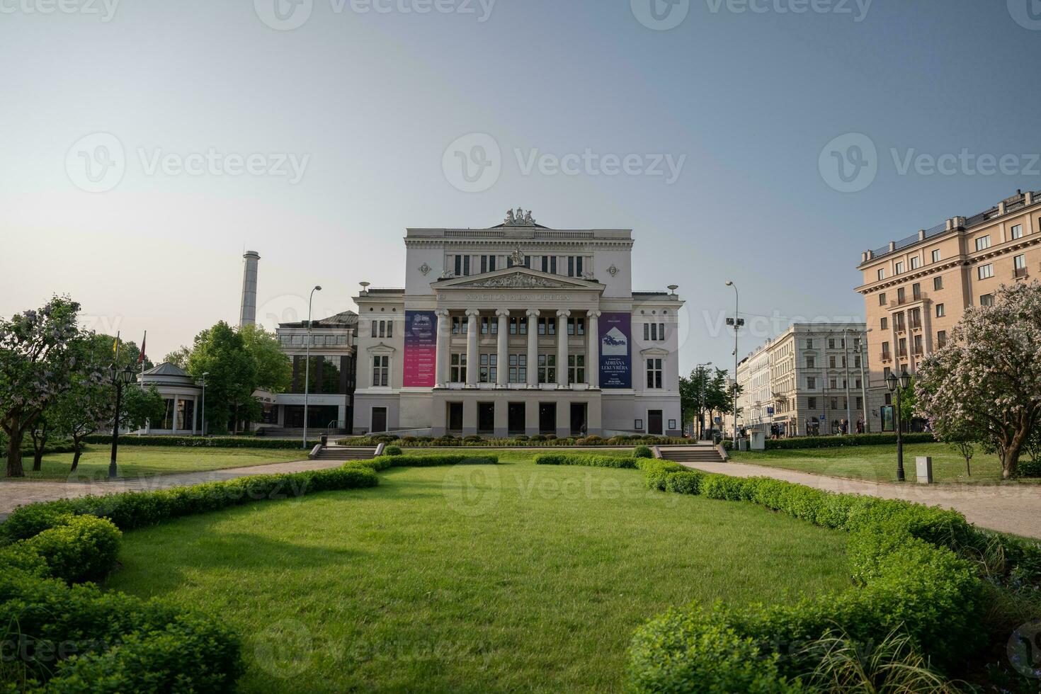 View from garden of Opera House in Riga, Latvia photo