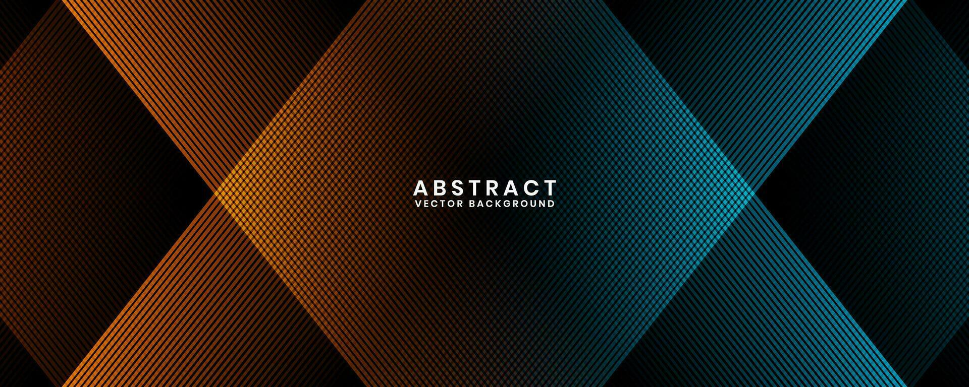 3D orange blue techno abstract background overlap layer on dark space with glowing lines decoration. Modern graphic design element future style concept for banner, flyer, card, or brochure cover vector