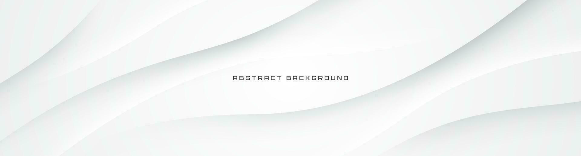 3D white geometric abstract background overlap layer on bright space with waves decoration. Minimalist modern graphic design element cutout style concept for banner, flyer, card, or brochure cover vector