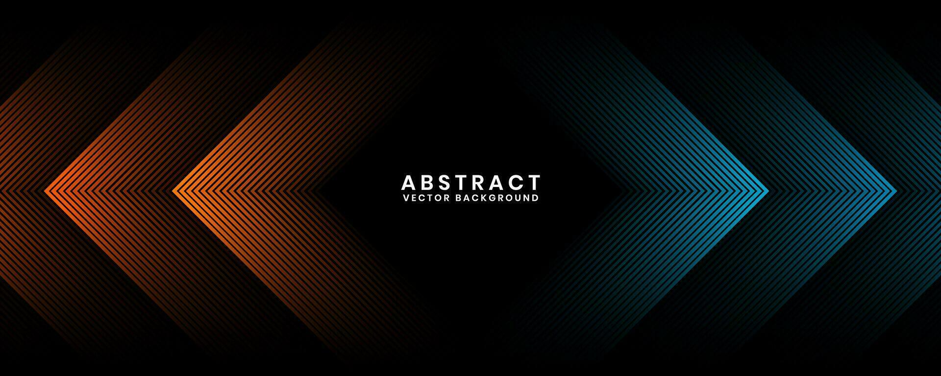 3D orange blue techno abstract background overlap layer on dark space with glowing lines decoration. Modern graphic design element future style concept for banner, flyer, card, or brochure cover vector