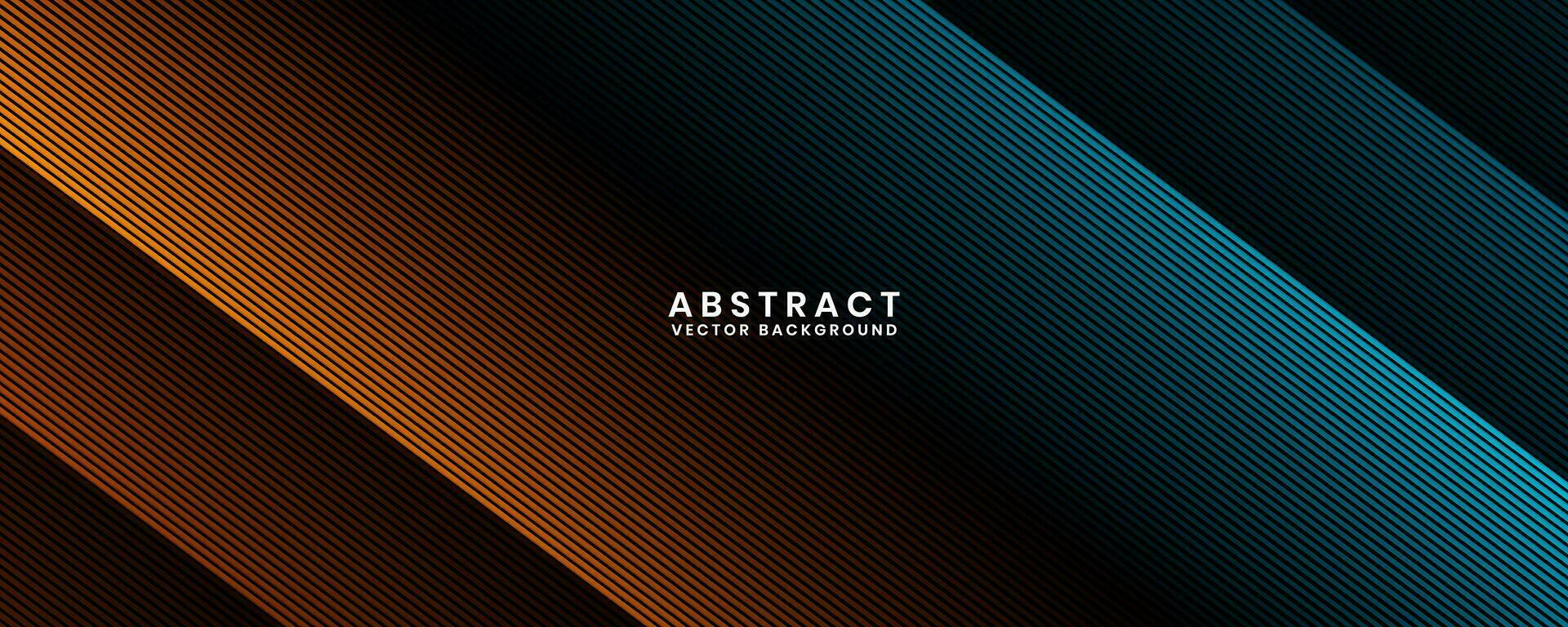 3D orange blue techno abstract background overlap layer on dark space with glowing lines decoration. Modern graphic design element future style concept for banner, flyer, card, or brochure cover vector