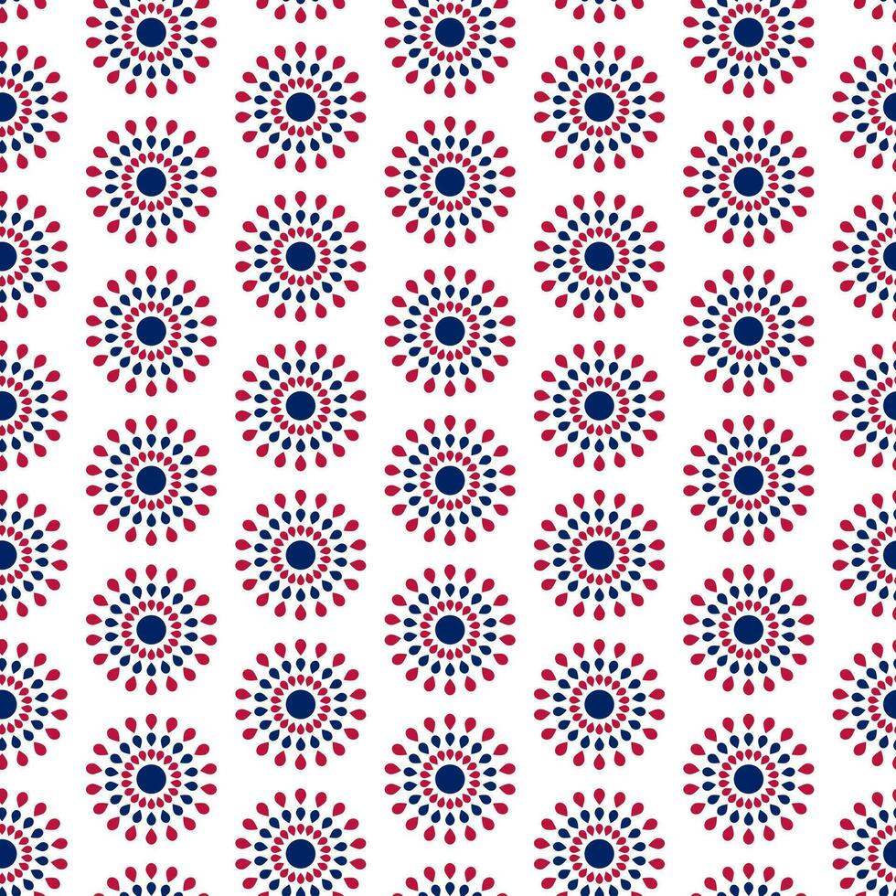 Seamless pattern of hand drawn 4th of July fireworks rays. Design for Independence Day, 4th of July, freedom celebration. Patriotic and memorial decoration. vector