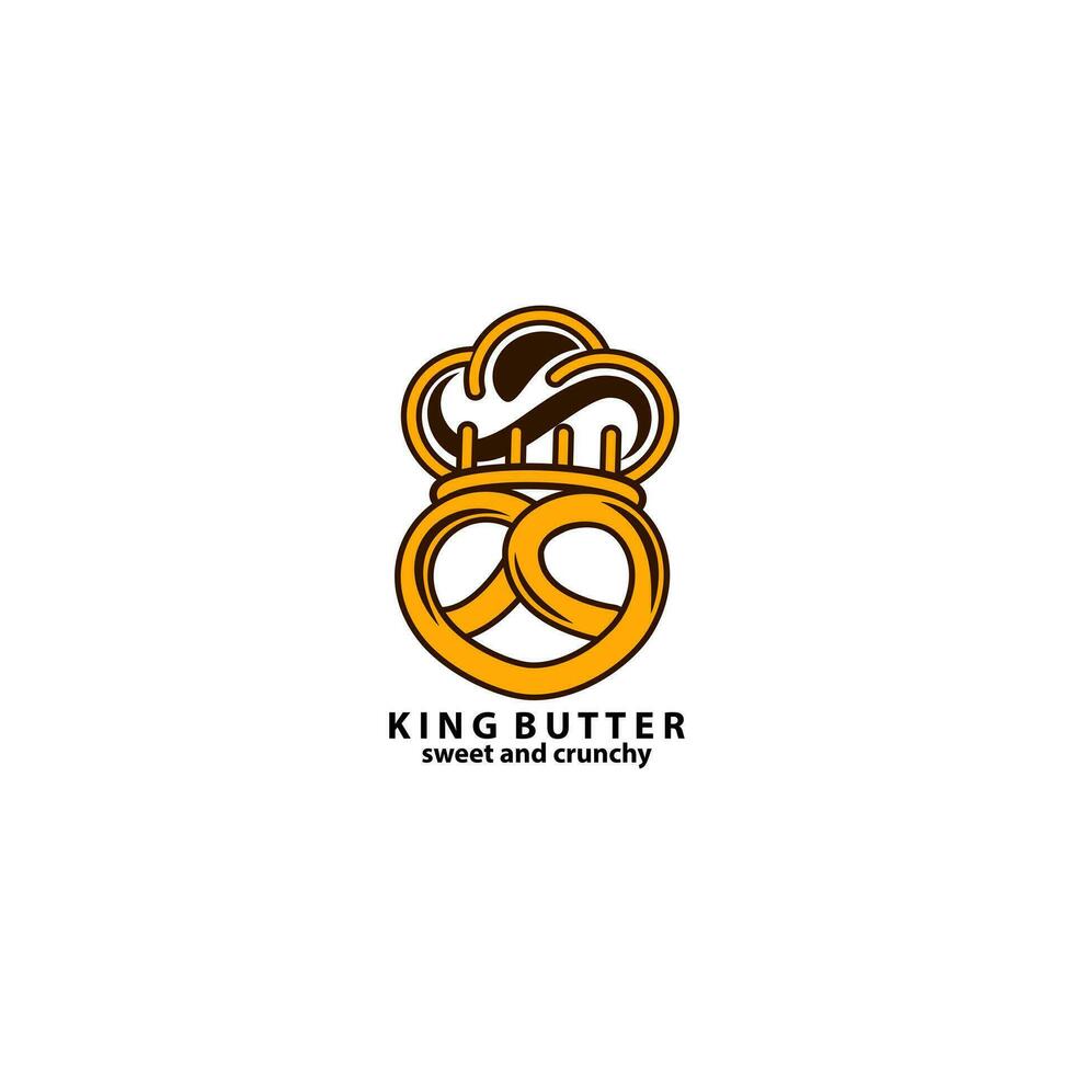 Illustrated Modern King Bakery Logo Template vector