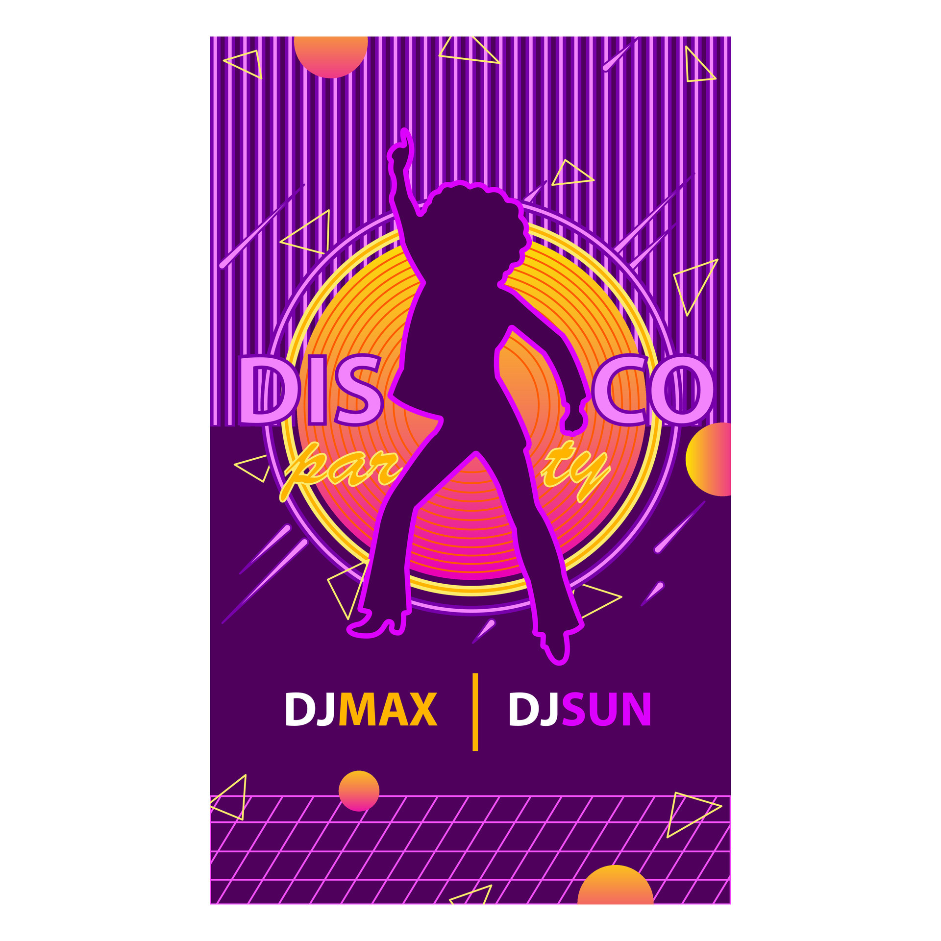Night dance party music layout cover design template background
